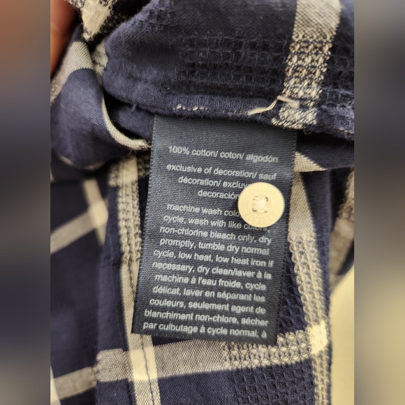 EUC Tommy Hilfiger blue and white plaid cotton blouse - Picture 5 of 5